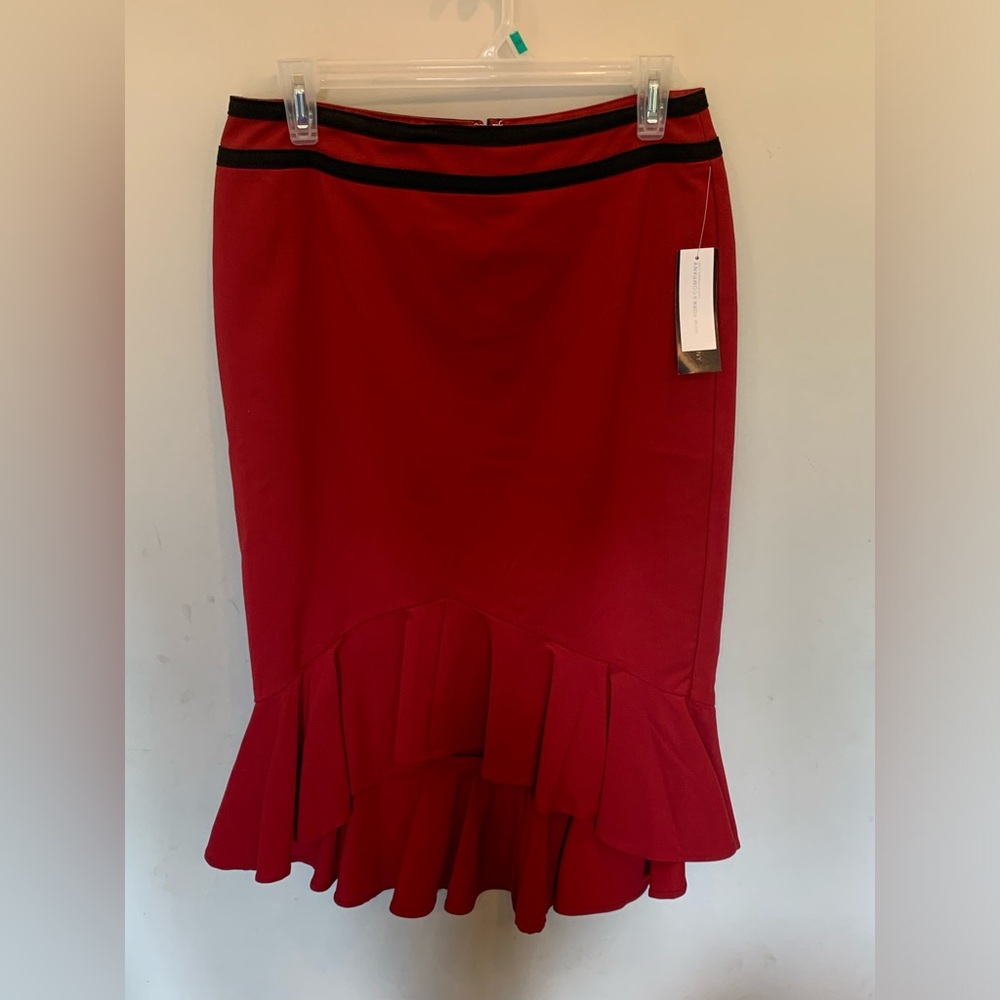 NY & Co. red peplum pencil skirt. NWT